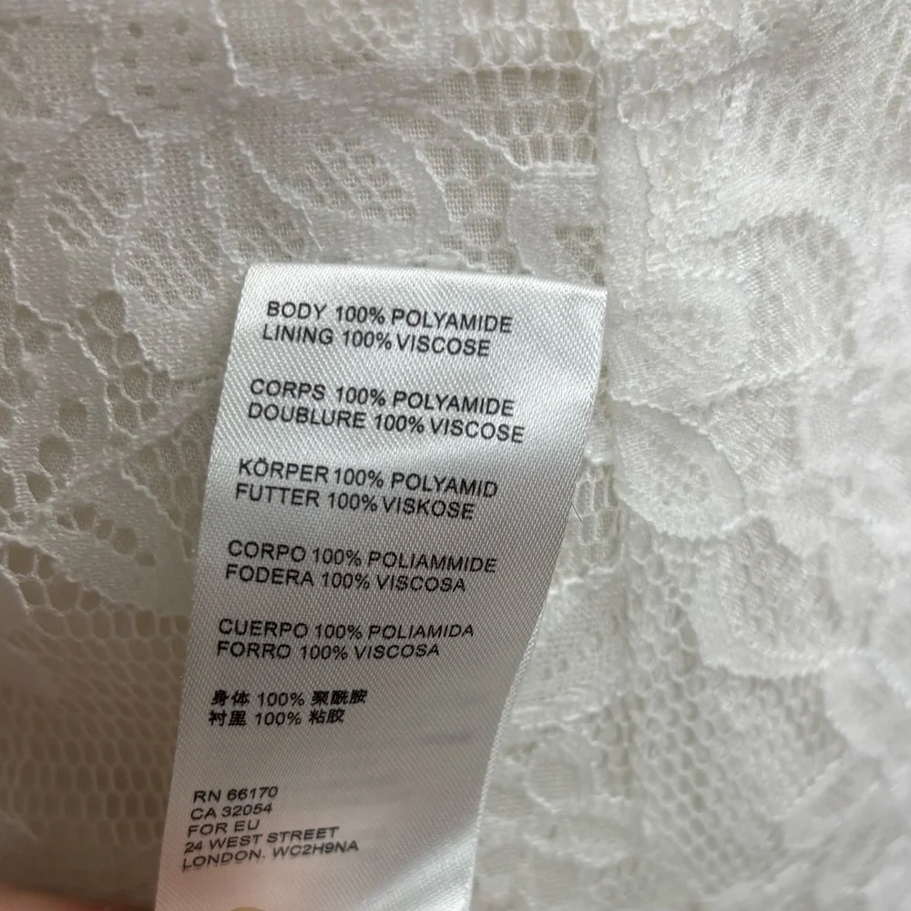 Free People Songbird Mini Dress Lace Frilled White M